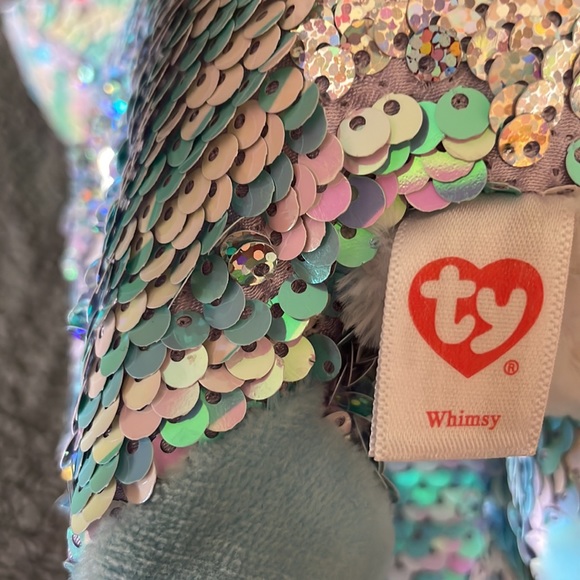 TY WHIMSY limited collection flippables sequin cat 2019 9” plush squish furry - Picture 9 of 13